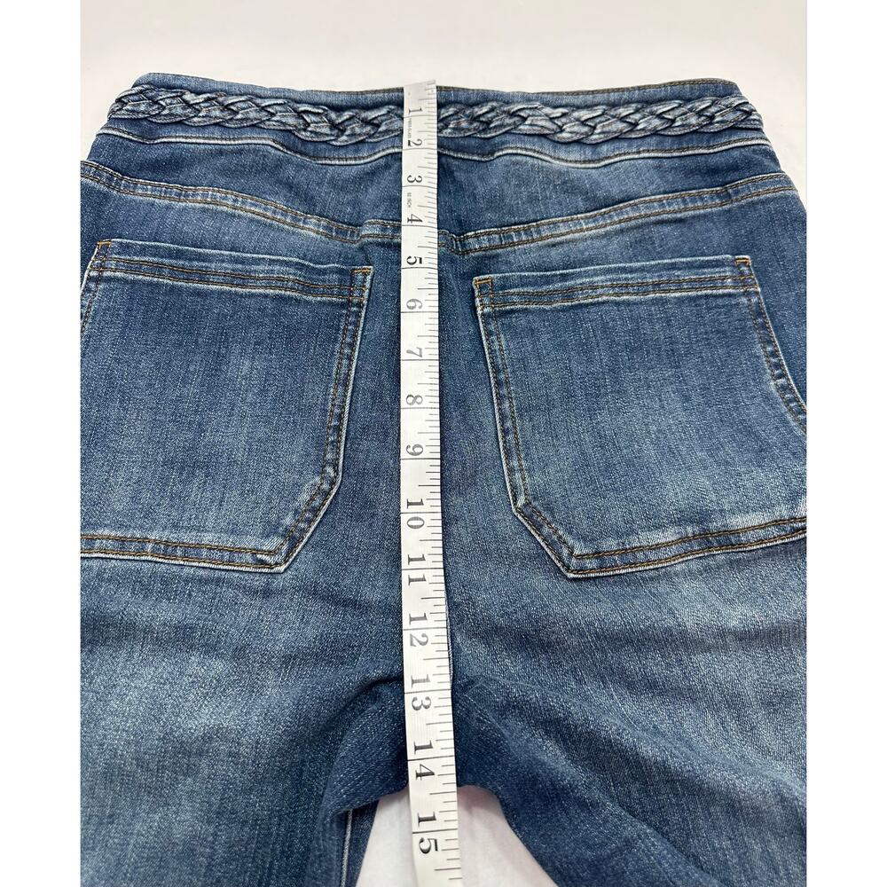 NWT La Joie Braided Waist Flare Jeans Size 10 Medium Wash Boho Wide Leg Denim - Picture 12 of 15